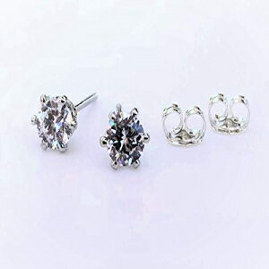 スターリングシルバーCZソリティアスタッドピアス-ポストピアス-女性の結婚式のためのジュエリーギフト Vintagerelics Jewelry Sterling Silver CZ Solitaire Stud Earrings - Post Earrings - Jewelry Gift For Women Wedding
