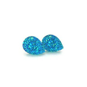 eBAhbv^tFCNhD[W[Xg[X^bhvX`bN|XgCOA14mm ANA Teardrop Shaped Faux Druzy Stone Studs Plastic Post Earrings, 14mm Aqua