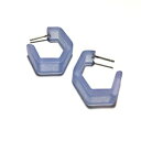 Cgu[̊􉽊wIȃnjJ[TCgZpt[vsAX Leetie Lovendale Light Blue Geometric Honeycomb Lucite Hex Hoop Earrings