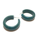 eB[u[}[uANVv[TCgt[vsAX Leetie Lovendale Teal Blue Marbled Acrylic Simple Lucite Hoop Earrings