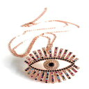 ׊lbNXC{[[YS[hpbhy_g17.5C``F[ Sifrimania Evil Eye Necklace Rainbow Rose Gold Pated Pendant 17.5 Inches Chain