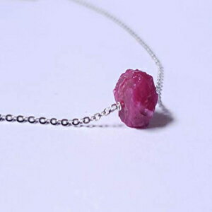 3.7Jbg̃A[i`r[lbNXAGNXeV2C`̃X^[OVo[`F[A{̕sK7̒a΃WG[ Uniquelan Jewelry 3.7ct Real Raw Natural Ruby necklace with sterling silver chain with 2 inch ext