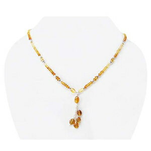 i`CG[Vgr[YlbNXAX^[OVo[A11̒a΂ޏւ̃Mtg Natural Yellow Citrine Beads Necklace with Sterling Silver finding November Birthstone Gift for her