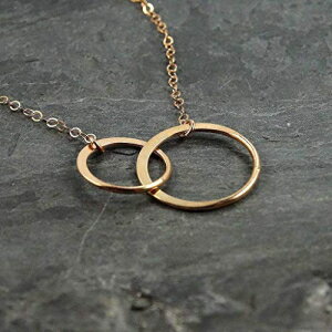 eF̏̂߂2̃T[N[YS[htBhy_g`F[lbNXWG[Mtg16C` Designed by Stacey Jewelry, LLC Two Circle Rose Gold Filled Pendant Chain Necklace Jewelry Gift for Best Friends Women 16 Inche
