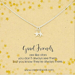 ObhtYX^[X^[OVo[lbNX18C` Cream By Val Good Friends Stars Sterling Silver Necklace 18'' Length