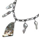 O[uX^[{Bp[Ar`wr[K^`F[lbNX Meredithbead Gray Blister Cultured Pearl Abalone Rectangle Heavy Gunmetal Chain Necklace