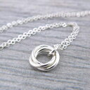 女性のためのスターリングシルバーラブノットレイヤードネックレスギフト16インチ JenniferCasady Sterling Silver Love Knot Layering Necklace Gift for Women 16 Inches