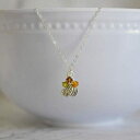 ̂߂̏ȃJ{`̏H̃NX^y_gX^[OVo[lbNXWG[Mtg16C` Designed by Stacey Jewelry, LLC Tiny Pumpkin Fall Crystal Pendant Sterling Silver Necklace Jewelry Gift for Women 16 Inches