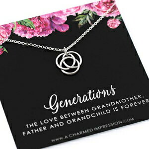 3̃lbNX?ō̂΂̃Mtg?925X^[OVo[?̓̃WG[̒â߂̑cAÃMtg?3̐ڑꂽĩT[N A Charmed Impression Three Generations Necklace ? Best Grandma Gifts ? 925 Sterlin