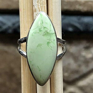 ナチュラルレモンクリソプレーズ925ソリッドスターリングシルバーマーキスシェイプリングサイズ7 Natural Rocks by Kala Natural Lemon Chrysoprase 925 Solid Sterling Silver Marquise Shape Ring Size 7