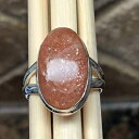 i`TXg[925\bhX^[OVo[\eBAOsz6.75 Natural Rocks by Kala Natural Sunstone 925 Solid Sterling Silver Solitaire Ring sz 6.75