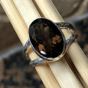 本物の 6ct スモーキー トパーズ 925 ソリッド スターリング シルバー リング サイズ 7、7.25、8.75 Genuine 6ct Smoky Topaz 925 Solid Sterling Silver Ring Size 7, 7.25, 8.75