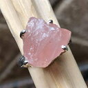 i`[sN[YNH[c925\ChX^[OVo[OTCY6.5 Natural Rocks by Kala Natural Raw Pink Rose Quartz 925 Soild Sterling Silver Ring Size 6.5