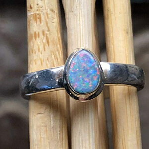 i`I[XgAsNƃO[Ip[925\bhX^[OVo[OTCY8.5 Natural Rocks by Kala Natural Australian Pink and Green Opal 925 Solid Sterling Silver Ring Size 8.5