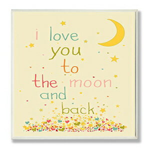 The Kids Room by Stupell I Love You To The Moon And Back 長方形壁プラーク、11 x 0.5 x 15、誇りを持って米国製 The Kids Room by Stupell I Love You To The Moon And Back Rectangle Wall Plaque, 11 x 0.5 x 15, Proudly M