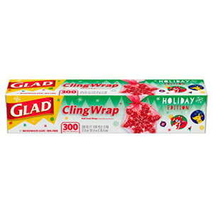 Glad Holiday レッド ClingWrap プラスチック ラップ 300 平方フィート ロール Glad Holiday Red ClingWrap Plastic Wrap 300 sq ft Roll