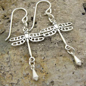 スターリングシルバーのトンボピアス Cloud Cap Jewelry Dragonfly Earrings in Sterling Silver