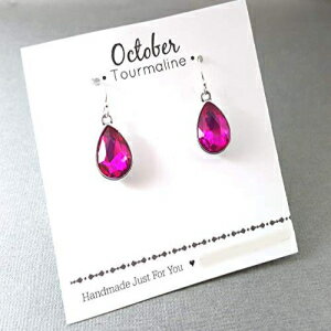 10̒a΃CO-sNg}NX^X^[OVo[eBAhbvsAX CY Design Studio October Birthstone Earrings - Pink Tourmaline Crystal Sterling Silver Teardrop Earrings