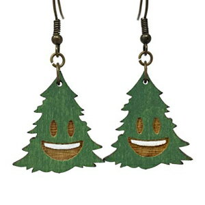 ハッピーリトルクリスマスツリーダングルピアス Telestic Design Happy Little Christmas Trees Dangle Earrings