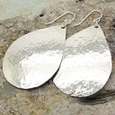 ̒ƂőłꂽX^[OVo[̃eBAhbvsAX Cloud Cap Jewelry Hammered Sterling Silver Teardrop Earrings in Extra Large