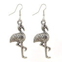 Vo[g[̃t~S_OsAX Jenni Leigh Creations Silver Toned Flamingo Dangle Earrings