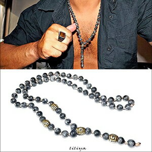 メンズネックレスマラロングネックレスラブラドライトビーズメンズネックレス男性用ギフト Liliya Jewelry Men necklace Mala Long necklace Labradorite Beads Men Neckless Gift for men