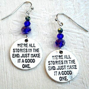 ͍ŏIIɂׂĂ̕ł傤ǂr[YAI^N̑蕨ǂ̂ɂ܂ Dreamscape Studio We Are All Stories in the End Just Make It a Good One Whovian Earrings with Blue Beads, Geek Gift