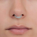 ȋŨZv^m[YOAsAXĂȂZv^JtɃX^[OVo[̃gCotFCNNbvA18gÃfUCi[sAXWG[ Umanative Design Tiny Fake Septum Nose Ring, Sterling Silver Tribal Faux Clip On Non