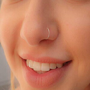 tFCNNbvIm[YO24g-925X^[OVo[-sAXsv-tFCNm[Yt[v Alome Piercings Faux Clip-On Nose Ring 24g - 925 Sterling Silver - No Piercing Needed - Fake Nose Hoop