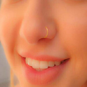 tFCNNbvIm[YO 24g - 14K S[htBh - sAXsv - tFCNm[Yt[v Faux Clip-On Nose Ring 24g - 14k Gold Filled - No Piercing Needed - Fake Nose Hoop