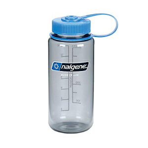 Nalgene Tritan L BPA t[ EH[^[{gAO[Au[LbvtA16 IX Nalgene Tritan Wide Mouth BPA-Free Water Bottle, Grey w/ Blue Cap, 16 oz