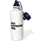 3dRose史上最高の電気技師-電子機器の仕事のための楽しい贈り物-黒いテキスト-スポーツウォーターボトル、21オンス（wb_184995_1）、マルチカラー 3dRose Best Electrician Ever-fun gift for electronics job-black text-Sports Water Bottle, 21oz (wb_1849