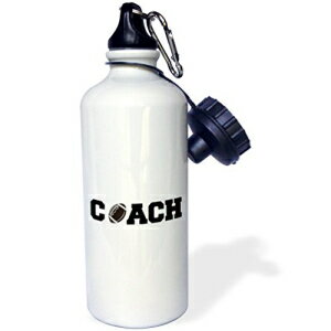 3dRose R[`AwiɍƃTbJ[ - X|[c EH[^[ {gA21 IX (wb_192407_1)A}`J[ 3dRose coach, black letters with football on white background-Sports Water Bottle, 21oz (wb_192407_1), Multicolored