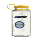 Nalgene WM ウォーターボトル (透明、黄色の蓋付き、32 オンス) Nalgene Wm Water Bottle (Clear w/Yellow Lid, 32 oz)