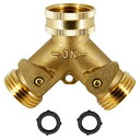 ATDAWN 2 ウェイ真鍮ホーススプリッター、3/4 インチ真鍮ホースコネクタ、Y コネクタガーデンホースアダプター ATDAWN 2 Way Brass Hose Splitter, 3/4" Brass Hose Connectors, Y Connector Garden Hose Adapter