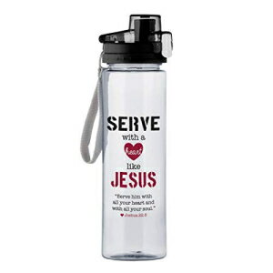 CGX̂悤ȐSŏ@Iɕd WVA 22:5 EH[^[{gA25 IX Religious Serve with a Heart Like Jesus Joshua 22:5 Water Bottle, 25 Ounce