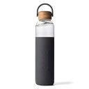 Soma BPA-シリコンスリーブ付きフリーガラスウォーターボトル、グレー、25オンス Soma BPA-Free Glass Water Bottle with Silicone Sleeve, Gray, 25oz