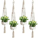 iiJ}h }N vg nK[ [4 pbN] O݂艺Aؔ Rbg[v GKg ƒp peBI  Sorbus Macrame Plant Hanger [4 Pack] Indoor Outdoor Hanging Plant Pots Cotton Rope, Elegant for Home, Pa