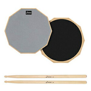 Donner 8 インチドラム練習パッド両面サイレントドラムパッドグレードラムスティック付き Donner 8 Inches Drum Practice Pad 2-Sided Silent Drum Pad Gray With Drum Sticks