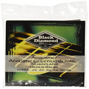 Black Diamond N754M シルバーワウンド アコースティックギター弦、ミディアム Black Diamond N754M Silverwound Acoustic Guitar Strings, Medium