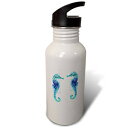 3dRoseウォーターボトル、21オンス、ホワイト 3dRose Water Bottle, 21oz, White