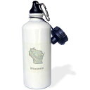 3dRoseウォーターボトル、21オンス、ホワイト 3dRose Water Bottle, 21oz, White