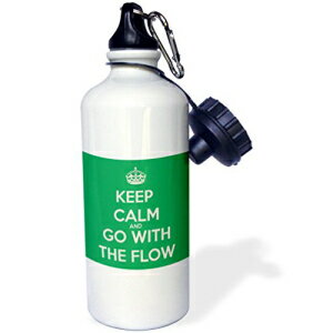 3dRose ėɏĂB΁B- X|[cEH[^[{gA21IX (wb_200858_1)A21IXA}`J[ 3dRose Keep Calm and go with The Flow. Green. -Sports Water Bottle, 21oz (wb_200858_1), 21 oz, Multicolored