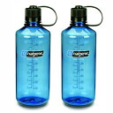 NALGENE Tritan 1クォーターナローマウスBPAフリーウォーターボトル（スレートブルー2個セット） NALGENE Tritan 1-Quart Narrow Mouth BPA-Free Water Bottle (Slate Blue Set of 2)