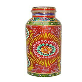 Rastogi Handicrafts  `{g bh e 33IX / 950 ml ۊ/K{gp Rastogi Handicrafts Pure copper Hand painted bottle Red capacity 33oz / 950 ml for drinking water storage/yoga bottle