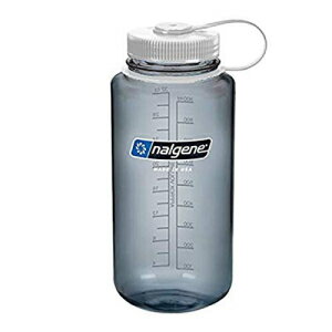 NALGENE Tritan 32IXLBPAt[EH[^[{gAO[AzCg NALGENE Tritan 32 oz Wide Mouth BPA-Free Water Bottle, Gray w/white