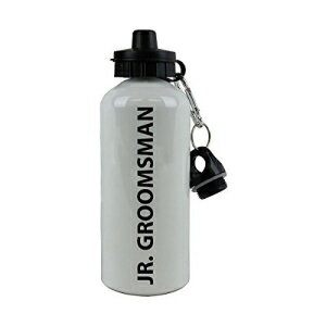 Custom GiftsNow WjA O[Y} 20 IX 600 ML zCg A~jE EH[^[ {gAubN CustomGiftsNow Jr. Groomsman 20-Ounce 600ML White Aluminum Water Bottle, Black