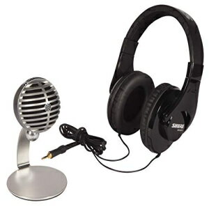 SRH240A ヘッドフォンと MV5 マイクを備えた Shure モバイル レコーディング キット (Lightning ケーブルと USB ケーブルを含む) Shure Mobile Recording Kit with SRH240A Headphones and MV5 Microphone including Lightning and USB Cables