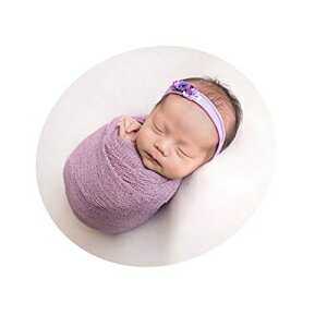 生まれたばかりの赤ちゃんの写真の小道具は 男の子の女の子の写真撮影のための布ブランケットおくるみを包みます（紫） Coberllus Newborn Baby Photo Props Wrap Cloth Blanket Swaddle for Boys Girls Photography Shoot (Purple)