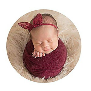 生まれたばかりの赤ちゃんの写真の小道具は男の子の女の子の写真撮影のための布ブランケットおくるみを包みます（赤） Coberllus Newborn Baby Photo Props Wrap Cloth Blanket Swaddle for Boys Girls Photography Shoot (Red)